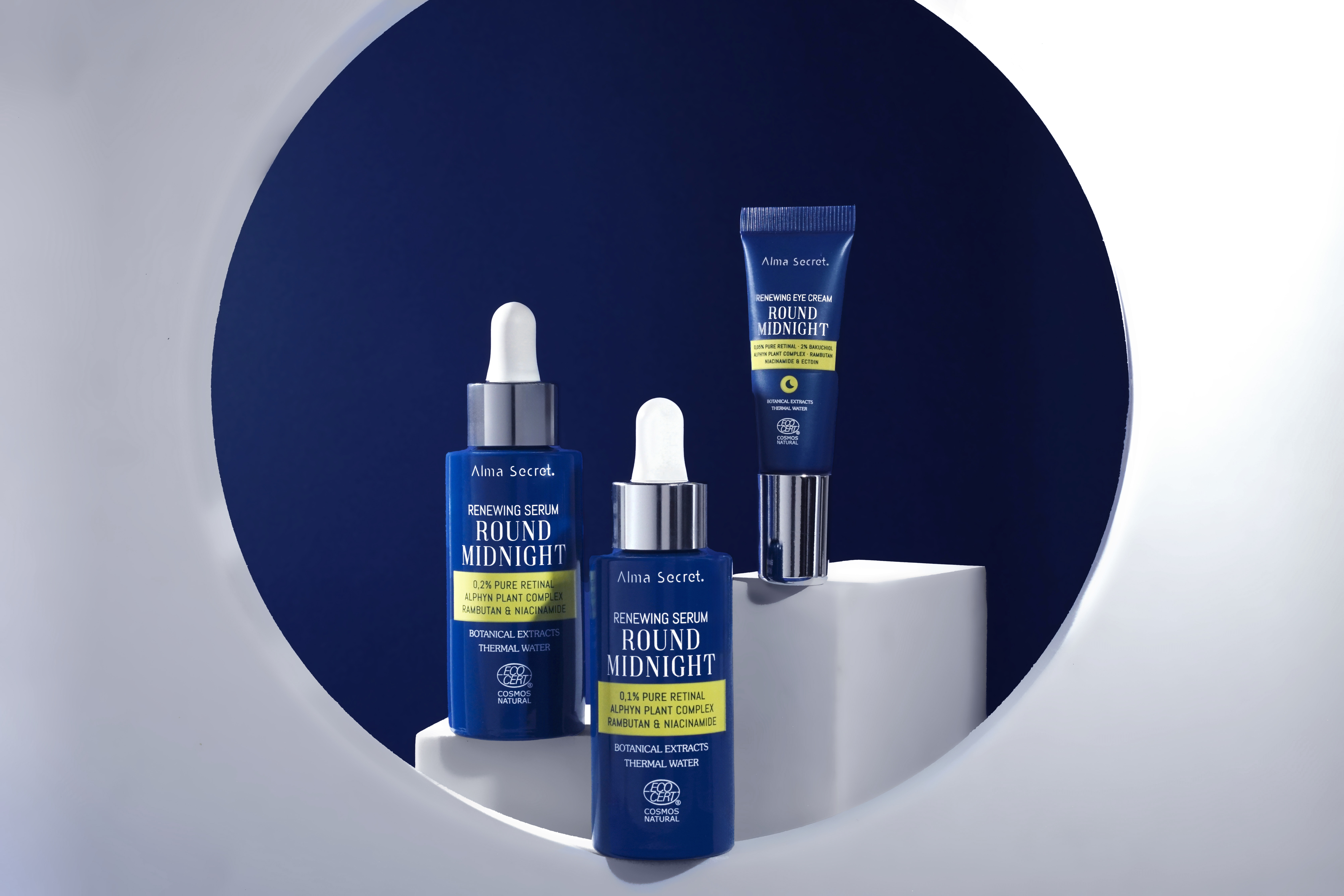 Round Midnight, the new Alma Secret range with Retinal for the treatment of spots and anti-aging